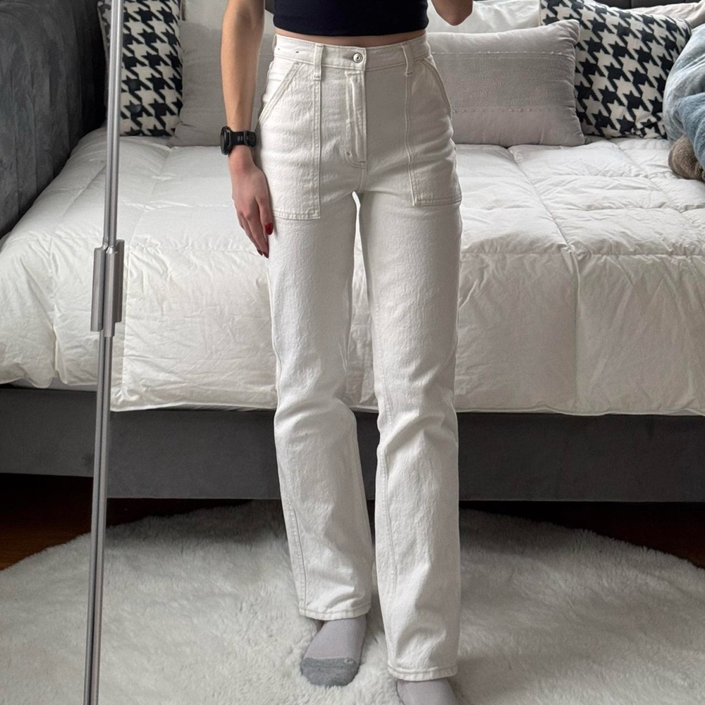 Abercrombie White Carpenter Pants Jeans